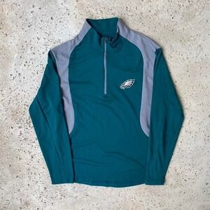 Philadelphia Eagles Antigua NFL Midnight Green Quarter Zip Size M